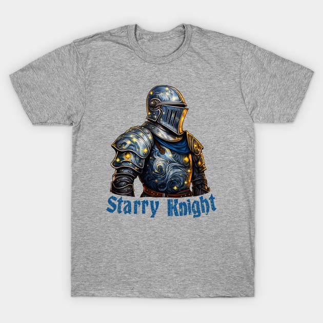 Starry Knight - Van Gogh's Knight in Starry Armor T-Shirt by Shirt for Brains